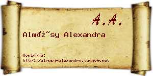 Almásy Alexandra névjegykártya